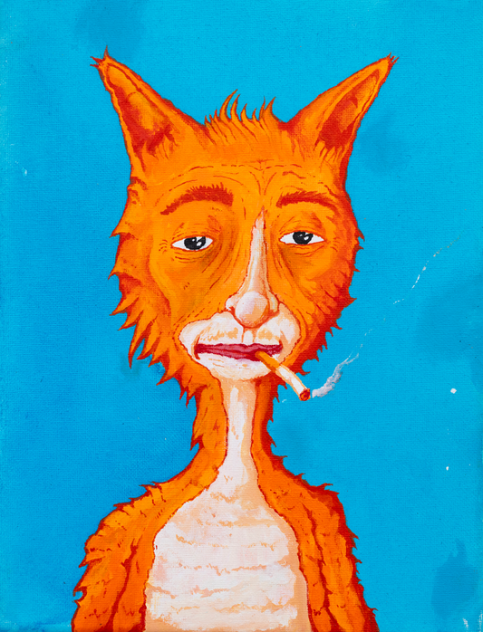Print "Cat smoking a dart"